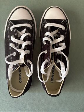 Converse Kids Black and White Low-Top Canvas Sneakers